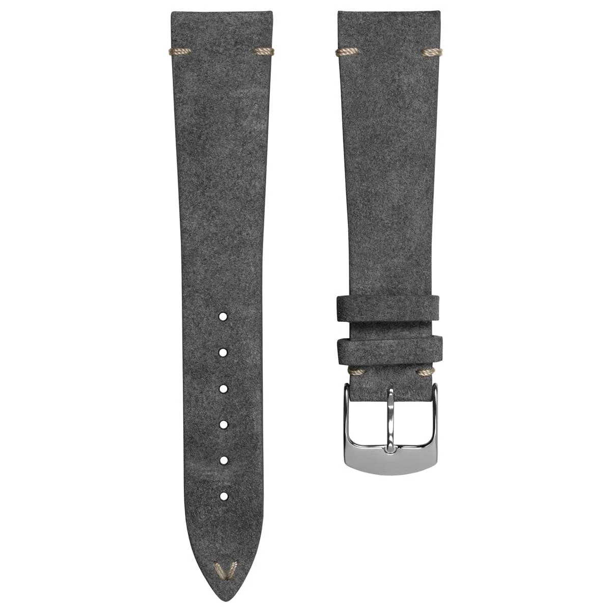 Stanway Vintage V-Stitch Conceria Opera Suede Dress Watch Strap - Grey