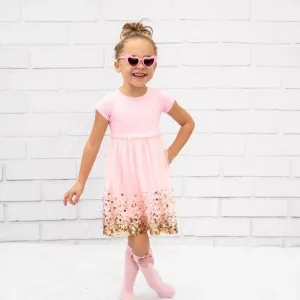 Sweet Wink Infant to Youth Girls Gold Blush Sequin Dress