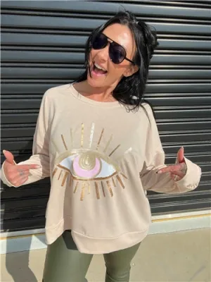 Third Eye Sequin Windcheater Nude (EOFY SALE)