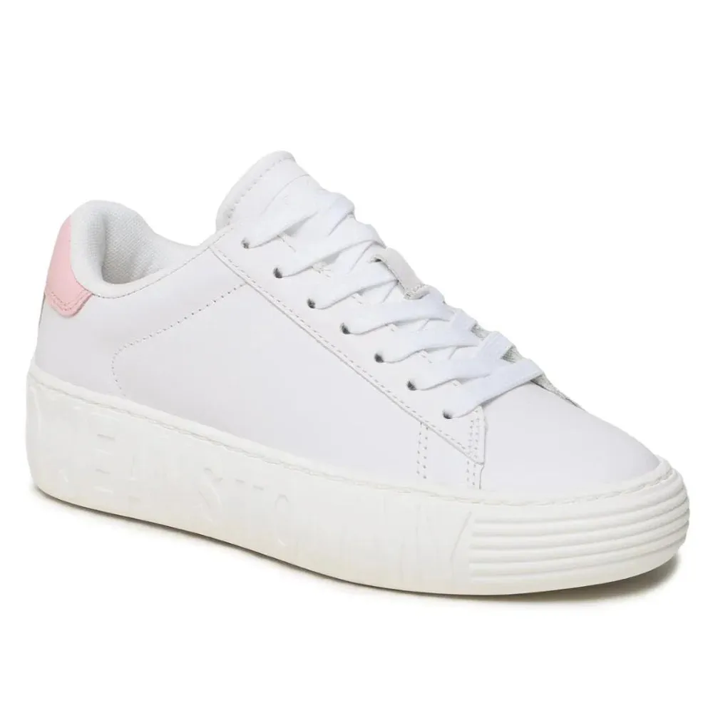 Tommy Hilfiger Jeans New Cupsole Leather Sneaker Women - WHT