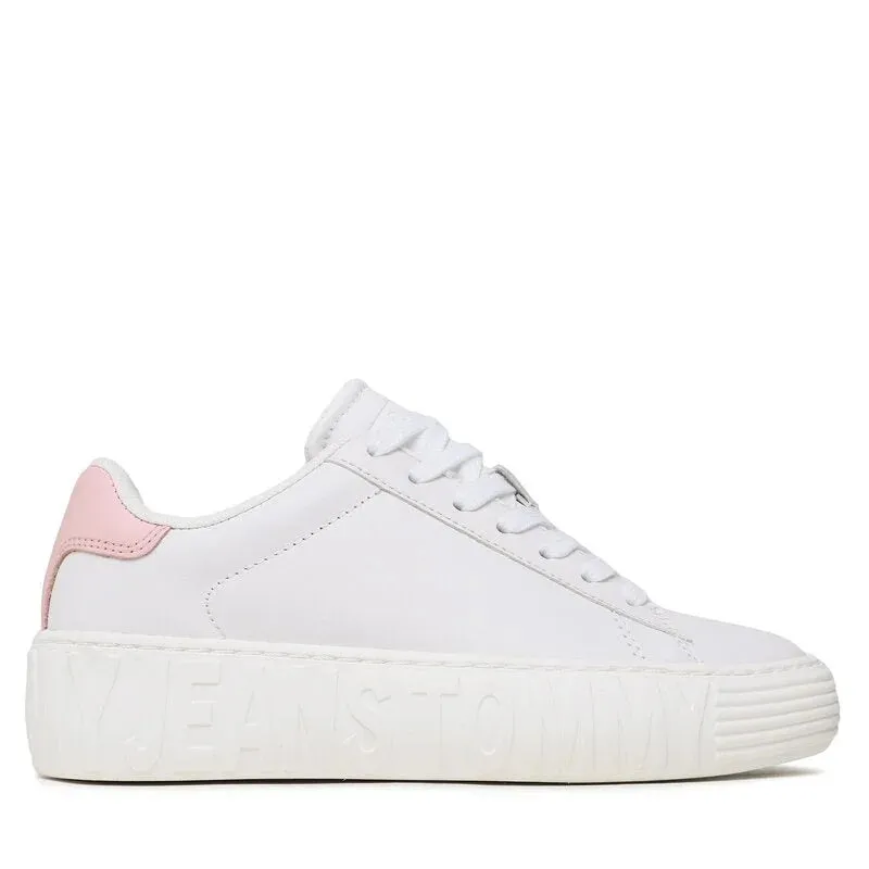 Tommy Hilfiger Jeans New Cupsole Leather Sneaker Women - WHT