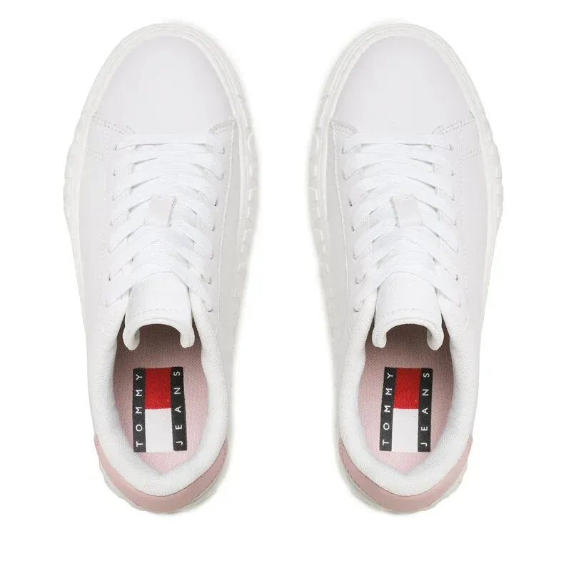 Tommy Hilfiger Jeans New Cupsole Leather Sneaker Women - WHT