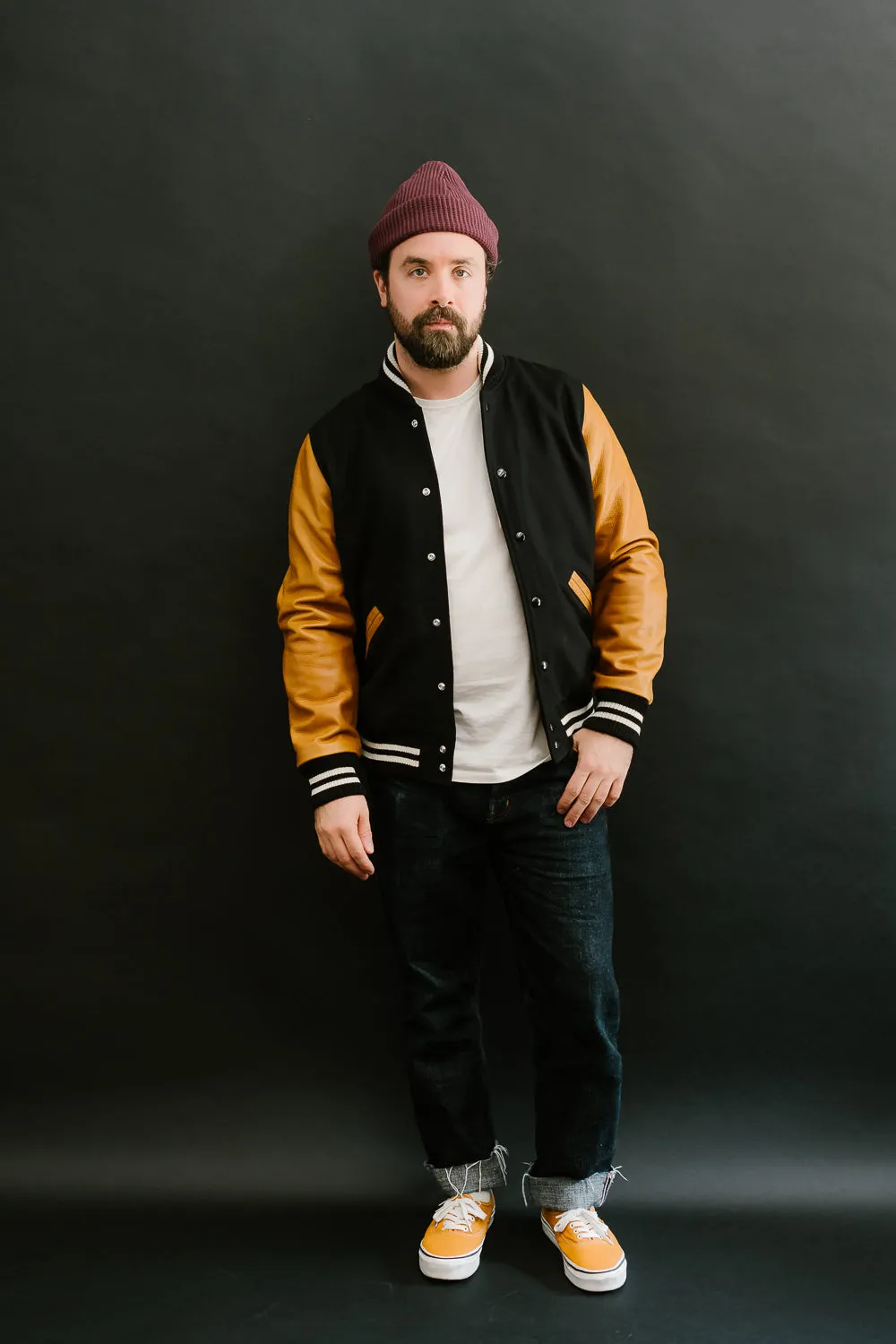 Varsity Jacket - Black, Rust