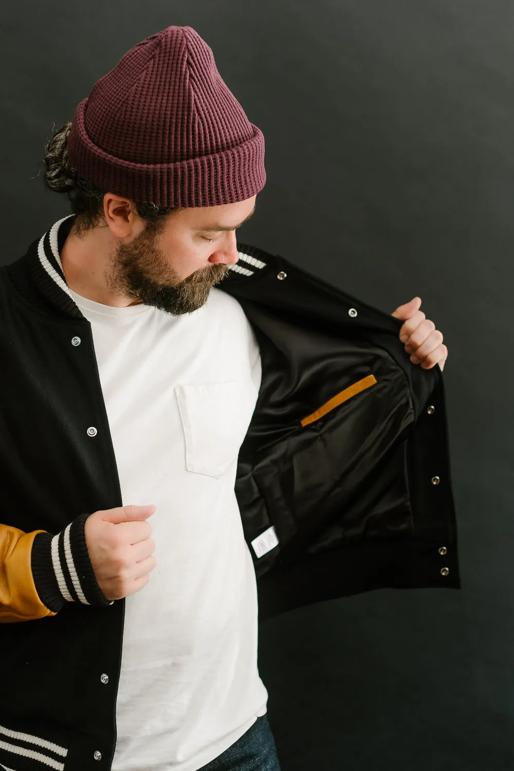 Varsity Jacket - Black, Rust