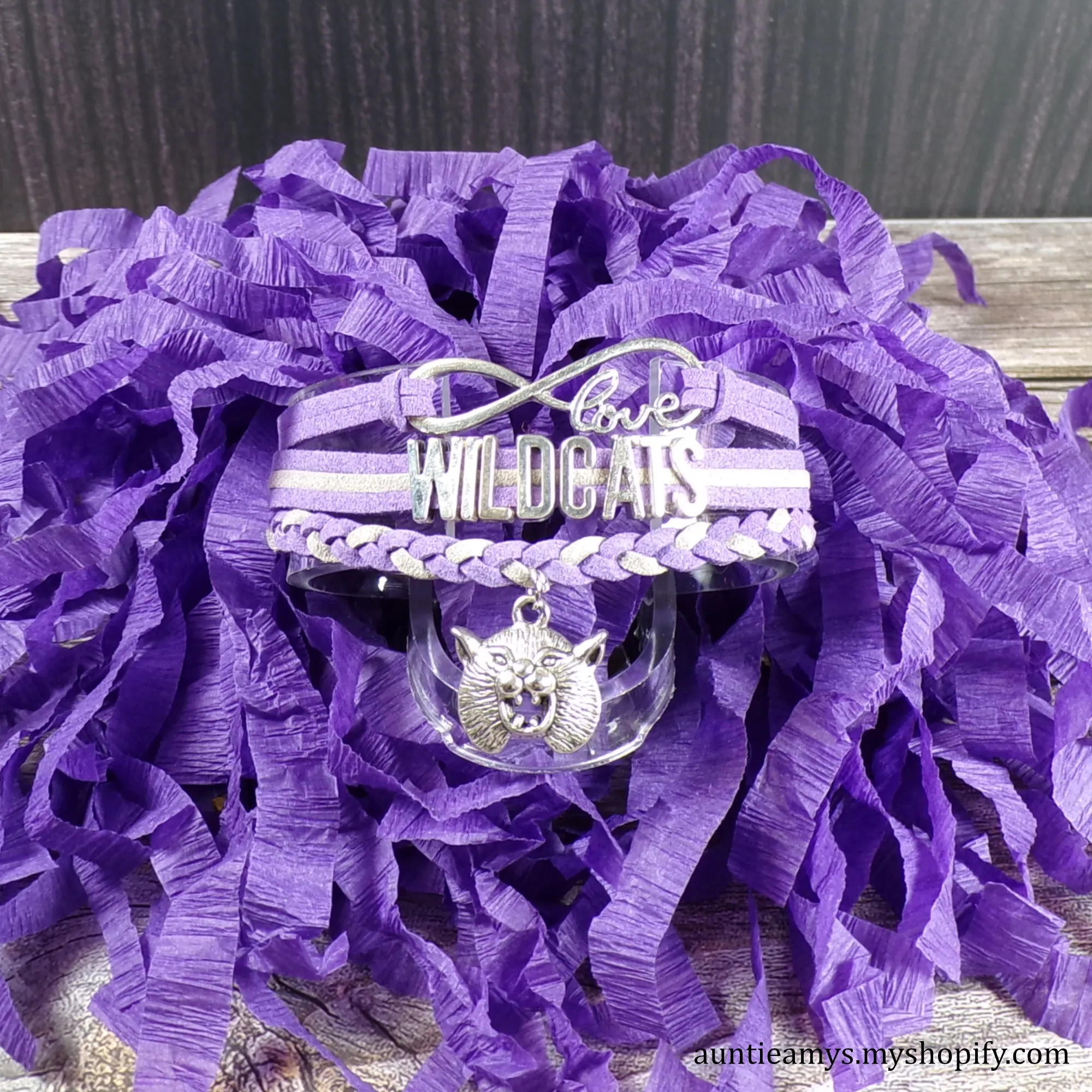 Wildcats Braided Charm Bracelet - K State Vintage