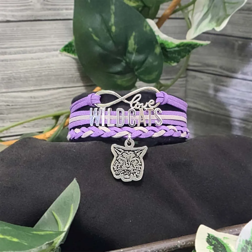 Wildcats Braided Charm Bracelet - K State