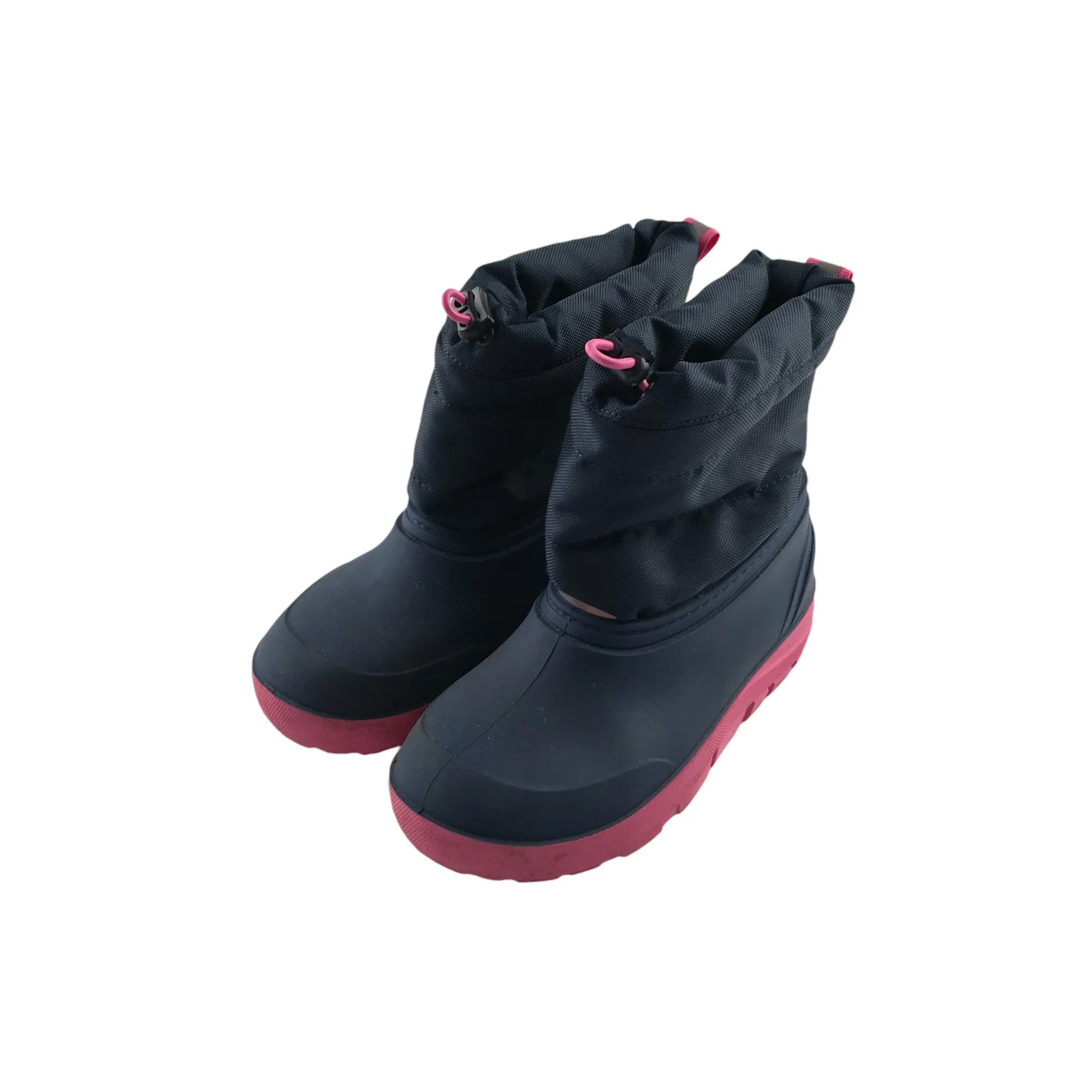 Winter boots shoe size UK 13 junior navy and pink waterproof