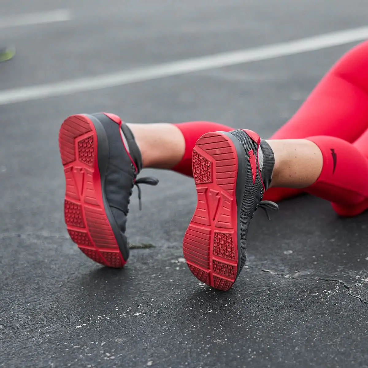 Women's Ballistic Trainers - Wolf Grey   High Risk Red W / Red Reflective Spearhead