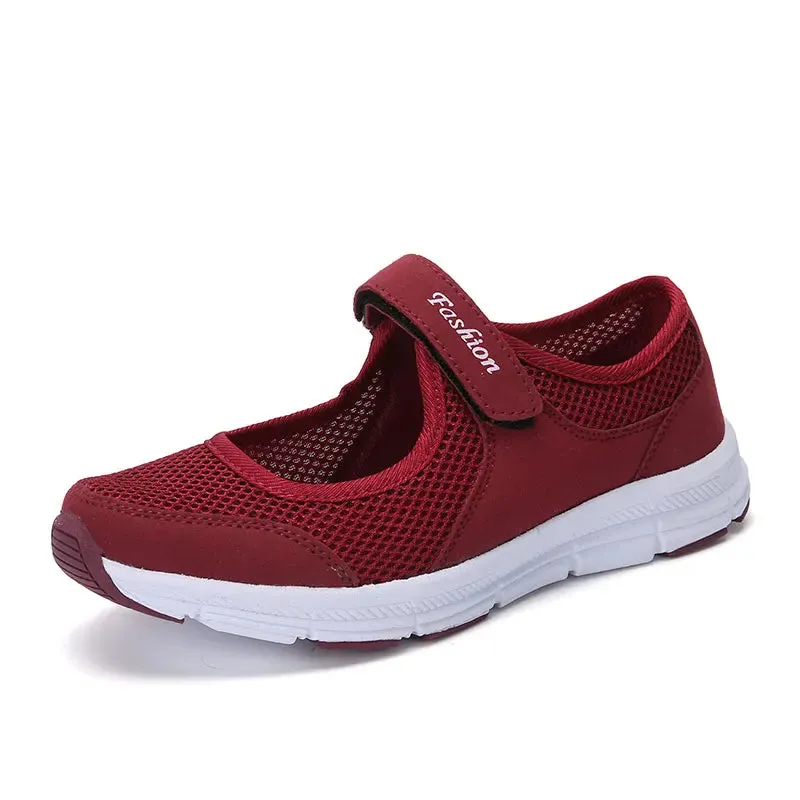 YISHEN Women Shoes Breathable Vulcanized Shoes Zapatillas Mujer Super Light Women Casual Shoes Hook And Loop Sneakers Women Flat