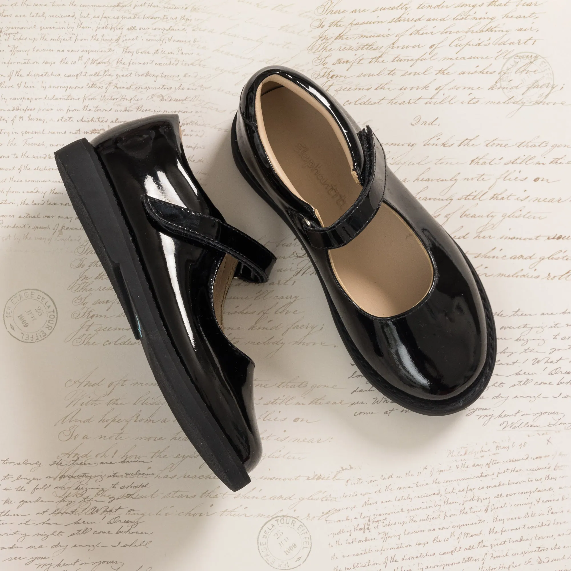 Zoe Mary Jane Patent Black